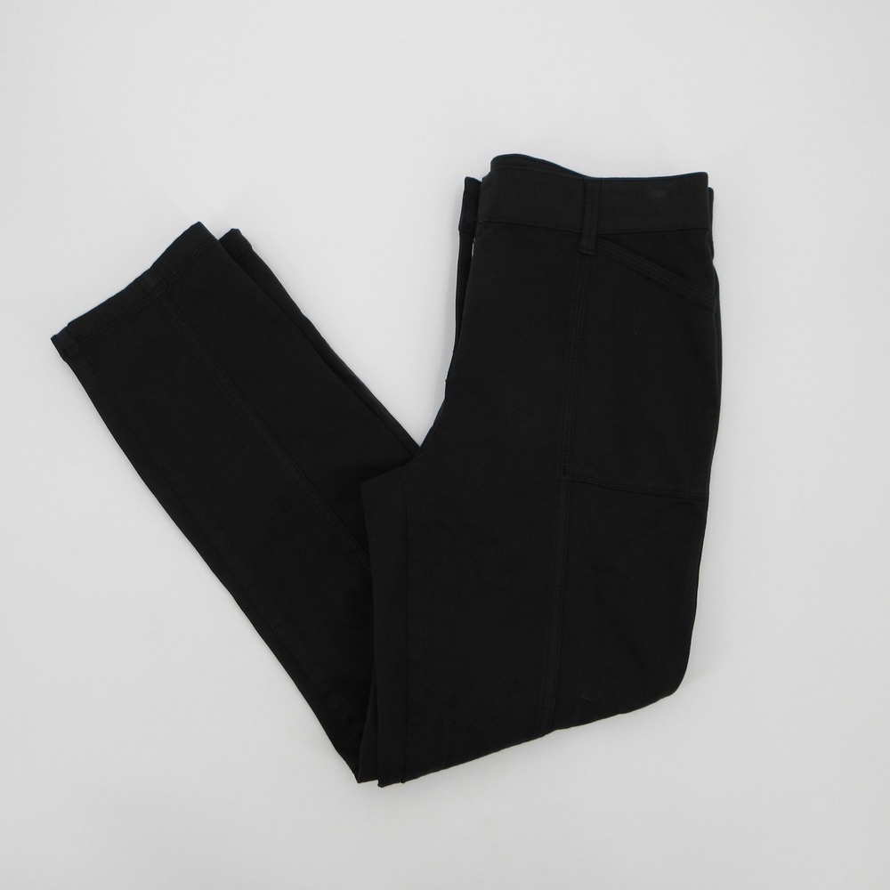 Chicos Black Utility Ankle Pants Size 0R US 4 Regular Cotton Rayon Stretch Slim